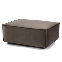 POLSTERHOCKER rechteckig - Taupe/Schwarz, Kunststoff/Textil (97/40/79cm) - home24