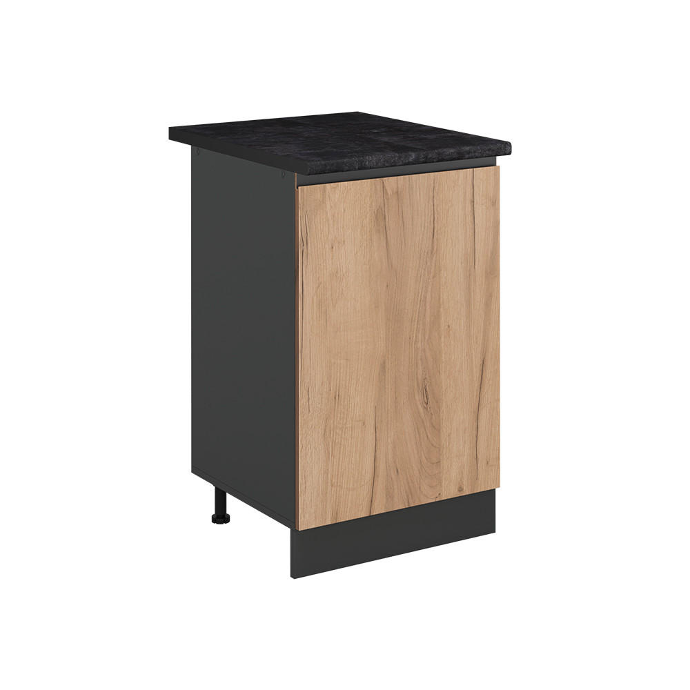DULAP DE BAZĂ DE BUCĂTĂRIE R-Line, Stejar auriu/antracit, 50 cm стільниця Антрацит - culoare lemn stejar/antracit, compozit lemnos (50/81.6/60cm) - Vicco