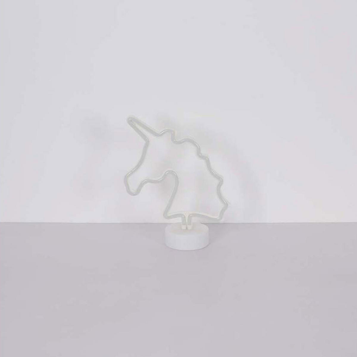 LED TISCHLEUCHTE Einhorn Weiß - Weiß, Kunststoff (20/10/28.5cm) - Globo Lighting