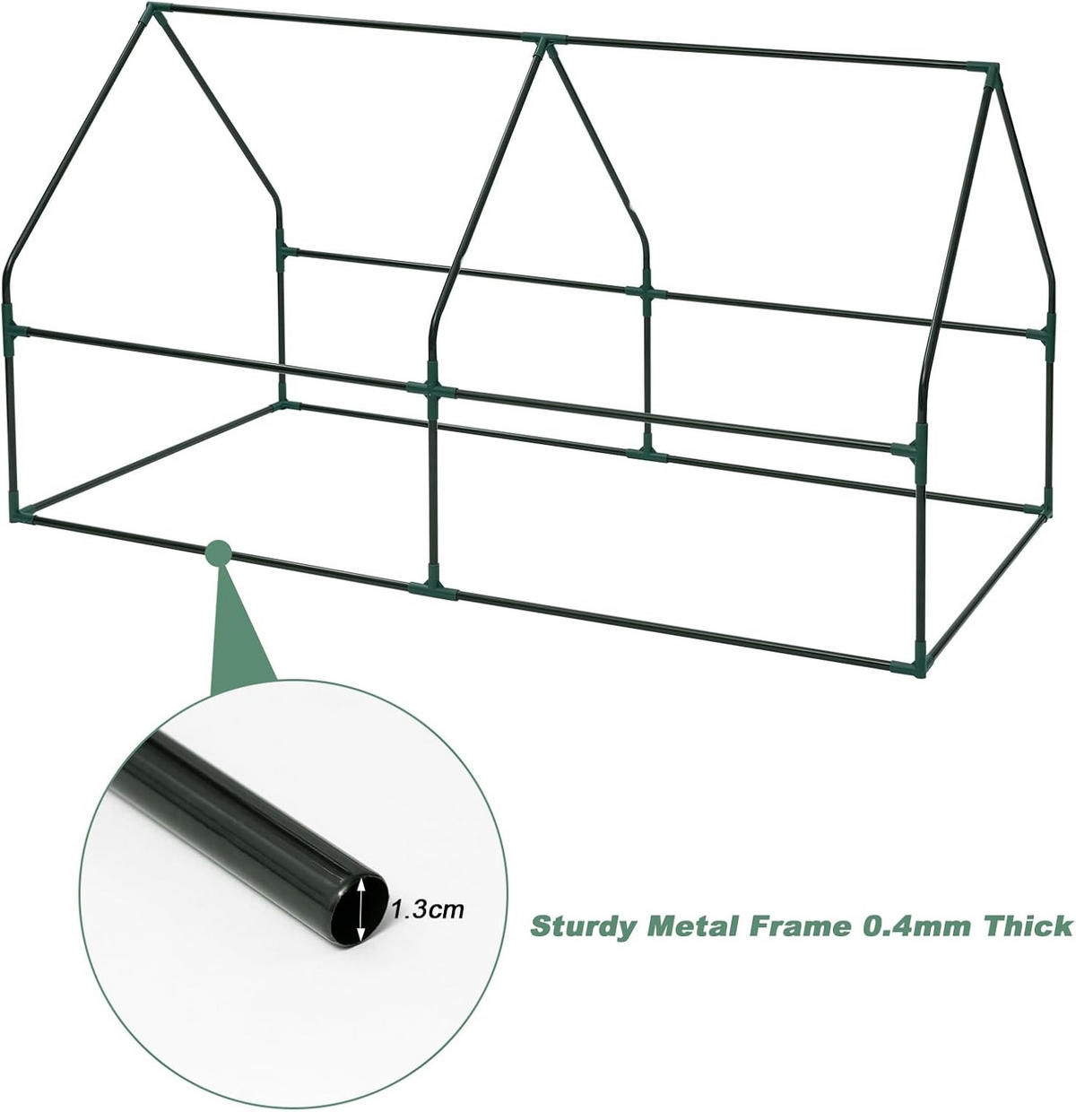 FOLIENGEWÄCHSHAUS Frühbeet, Gewächshaus Balkon, 180x90x90cm - Weiß, Textil/Metall (180/90/90cm) - Woltu