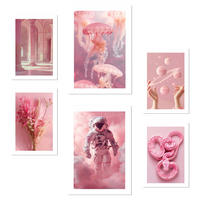 POSTER Set Mit 6 Pinke Komposition A3 & A4 Rahmenlos - Klar, Papier (29/3cm) - Nacnic