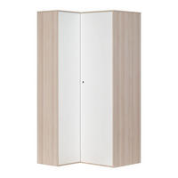 ECKSCHRANK mit 6 Regalböden und 2 Kleiderschränken - Spot - Eichefarben, Holzwerkstoff (105/210/100cm) - Calicosy