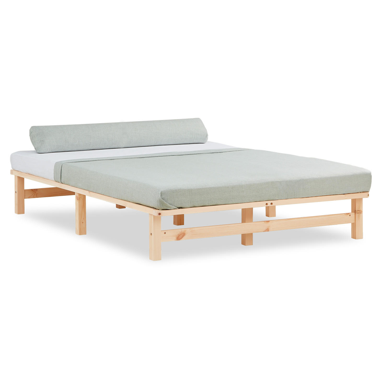 HOLZBETT Palettenbett 140/200 cm natur - Braun, Holz (140/200cm) - Homestyle4u