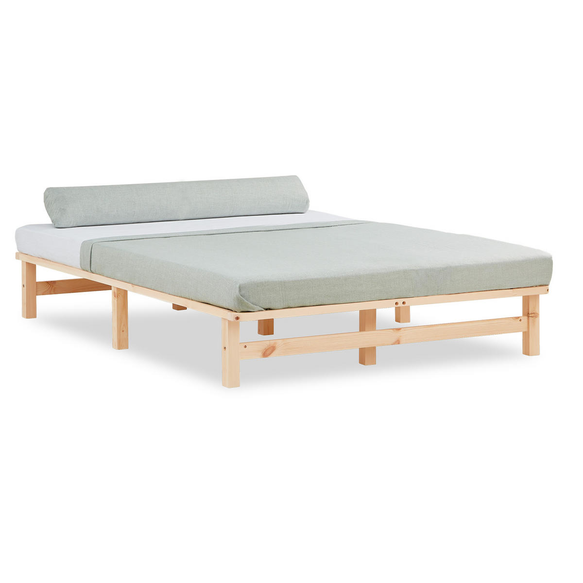 HOLZBETT Palettenbett 140/200 cm natur - Braun, Holz (140/200cm) - Homestyle4u