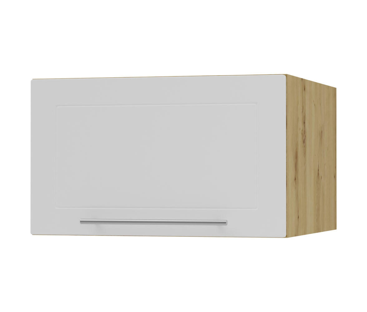 KLAPPHÄNGESCHRANK Kvantum W6B/50 Weiß Matt / Eiche Artisan Matt 50 / 59 / 36cm - Eiche Artisan/Weiß, Holz/Holzwerkstoff (50/36/59cm) - Feldmann-Wohnen