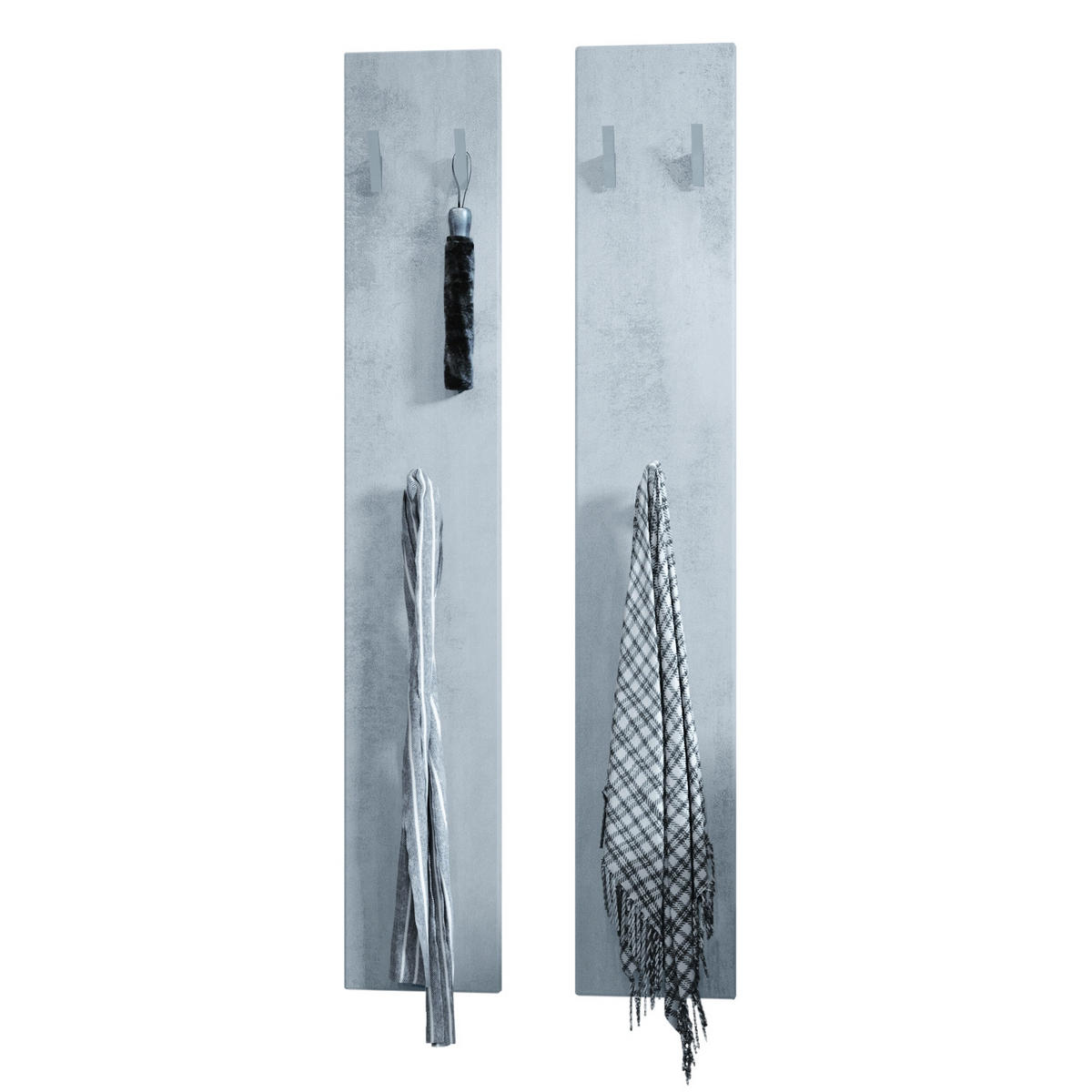 GARDEROBENPANEEL Wandpaneel Beton Oxid Optik - Hellgrau, Holzwerkstoff (24/140/2cm) - Vladon