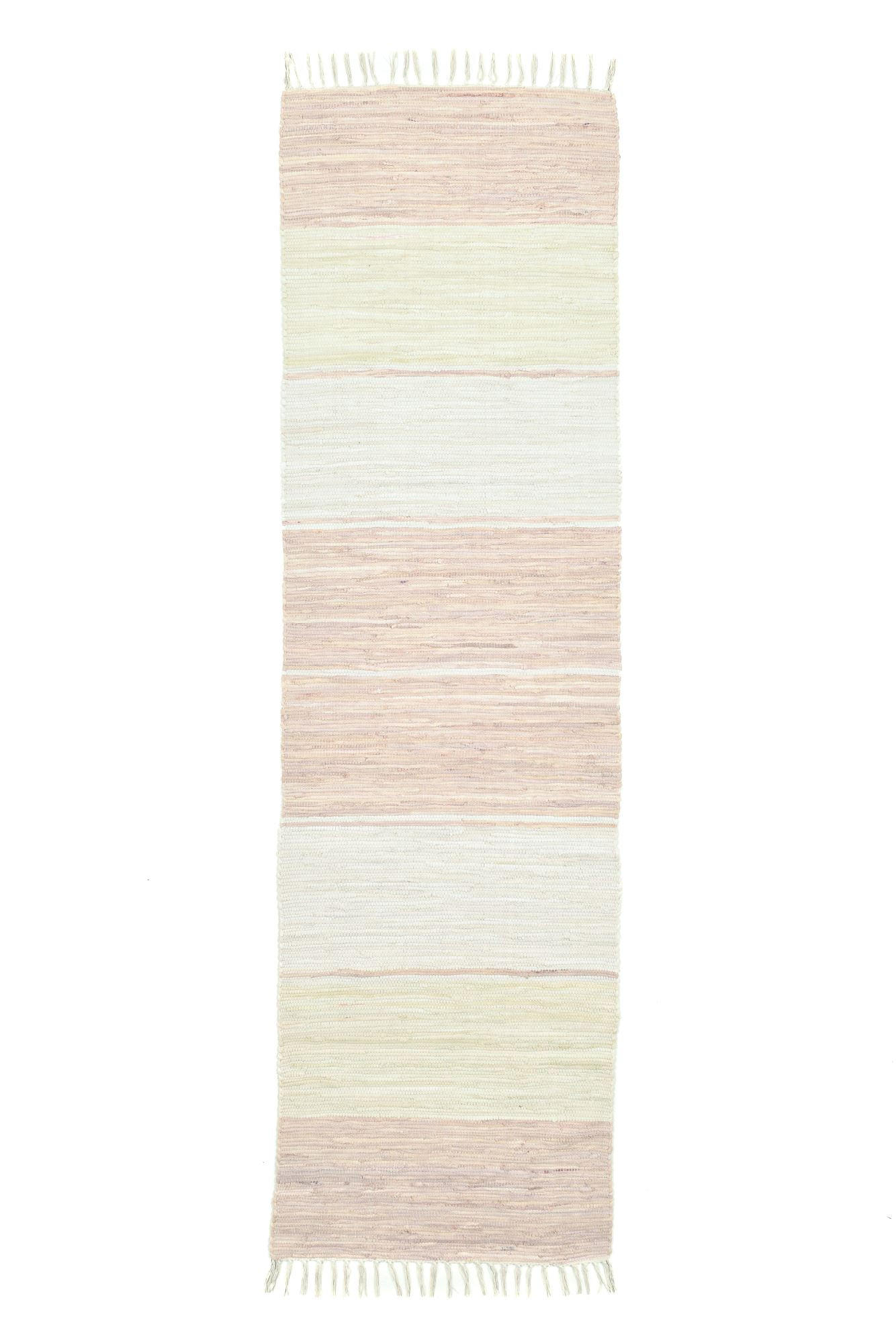 Theko Fleckerlteppich Beige 70x250 cm