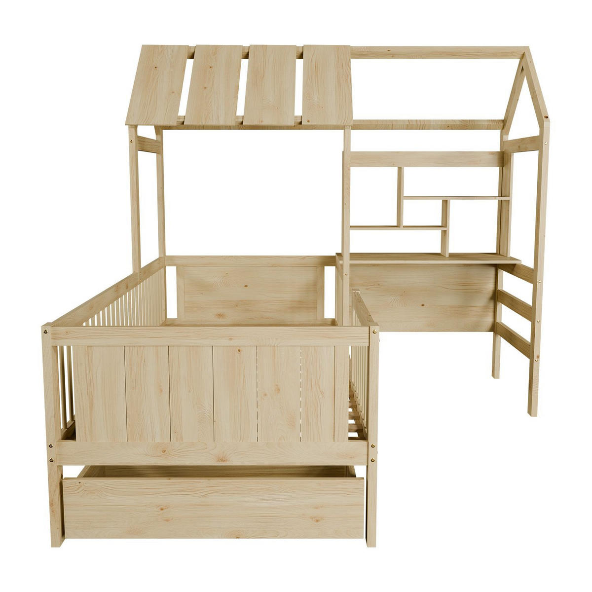KINDERBETT Yari 90x200 cm Natur - Naturfarben, Holz (90/200cm) - Juskys