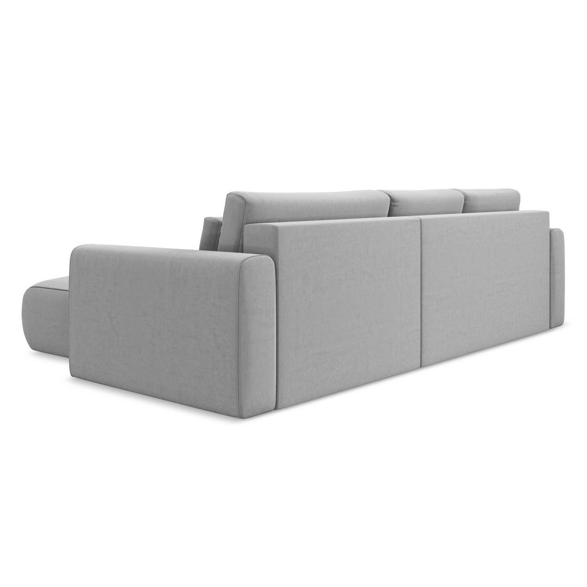 ECKSOFA mit Schlaffunktion Samt Stoff Grau - Schwarz/Grau, Kunststoff/Textil (278/149cm) - LaMiaSofa