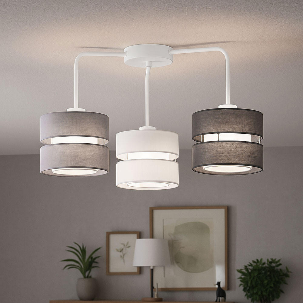 LED DECKENLEUCHTE Metall Textil Weiß - Weiß, Metall (56/56/35cm) - Wofi