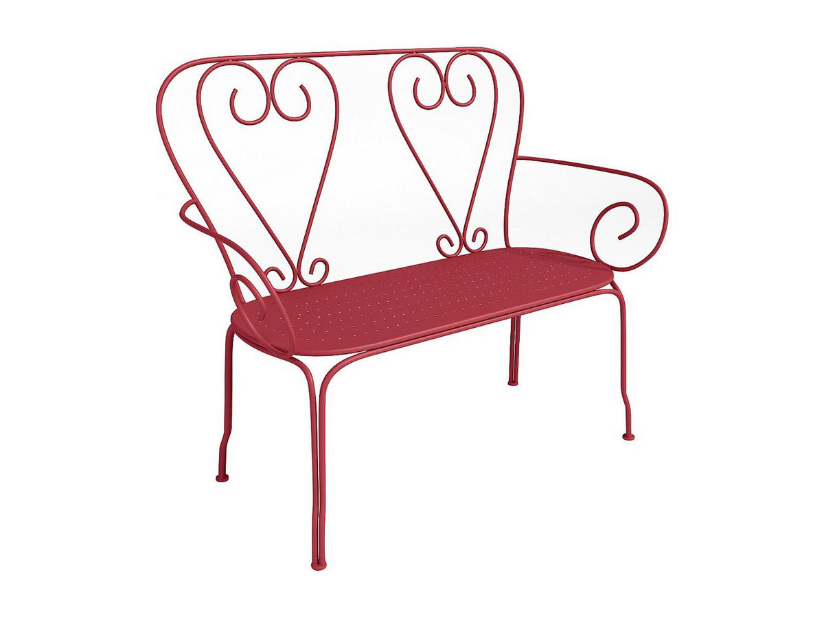 GARTENBANK - 2 -Sitzer - Metall - terracotta - GUERMANTES - Braun, Metall (103/92/47cm) - Vente-Unique