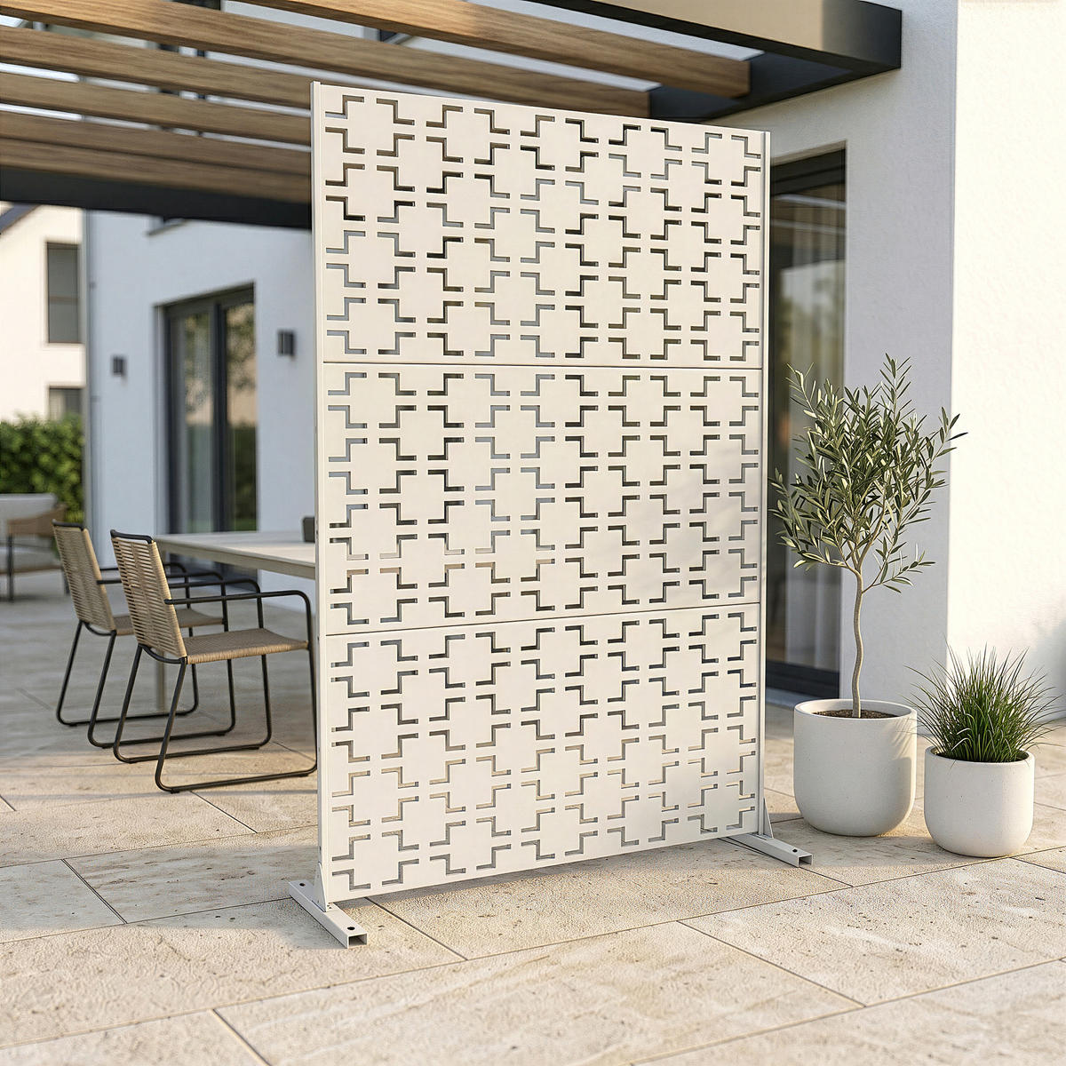 TRENNWAND Basciano - Beige, Metall (120/180cm) - casa.pro