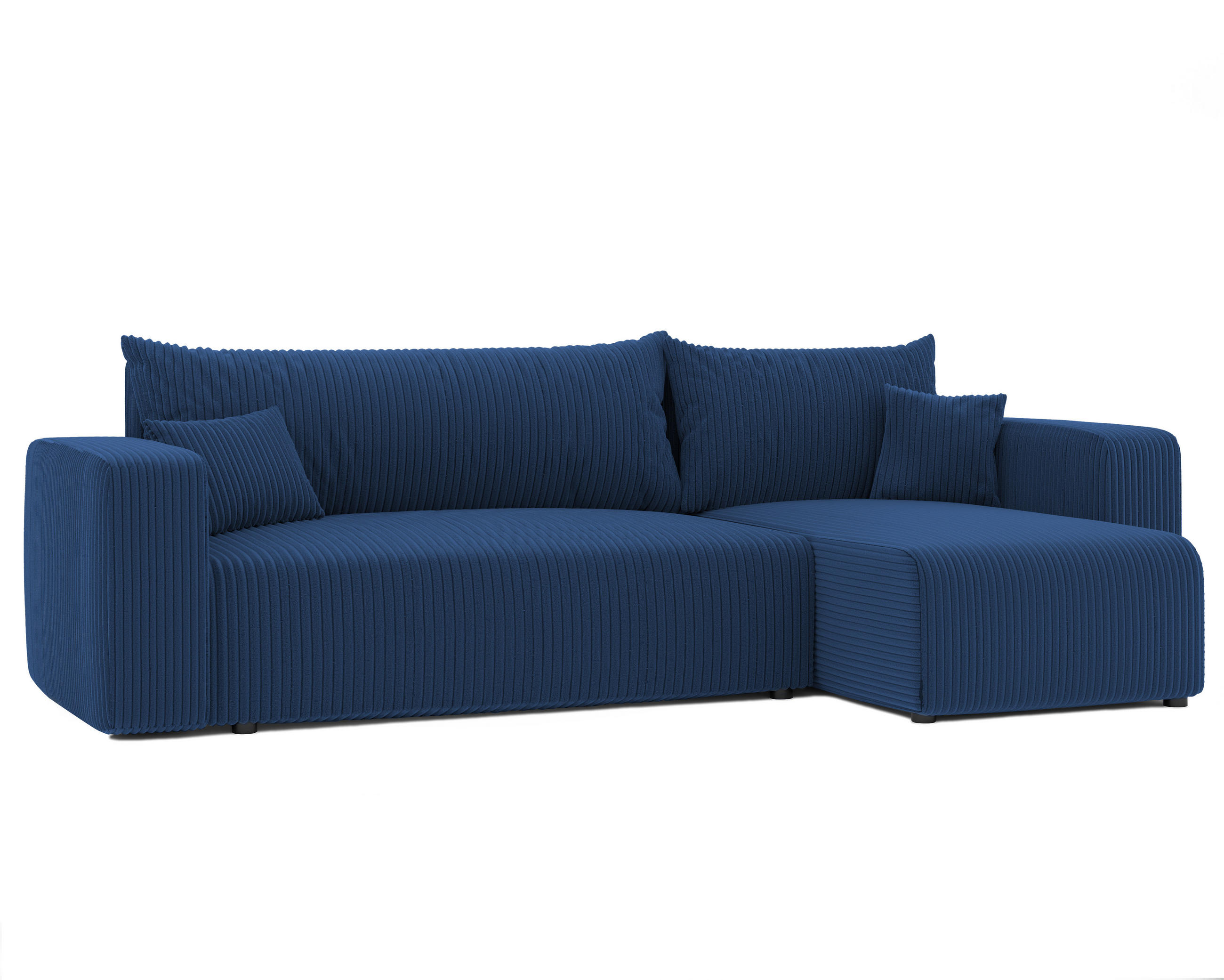 ECKSOFA Blau Cord-Stoff mit Bettkasten - Blau, Textil (248/145cm) - Idohome