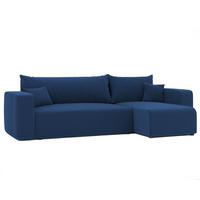ECKSOFA Blau Cord-Stoff mit Bettkasten - Blau, Textil (248/145cm) - Idohome
