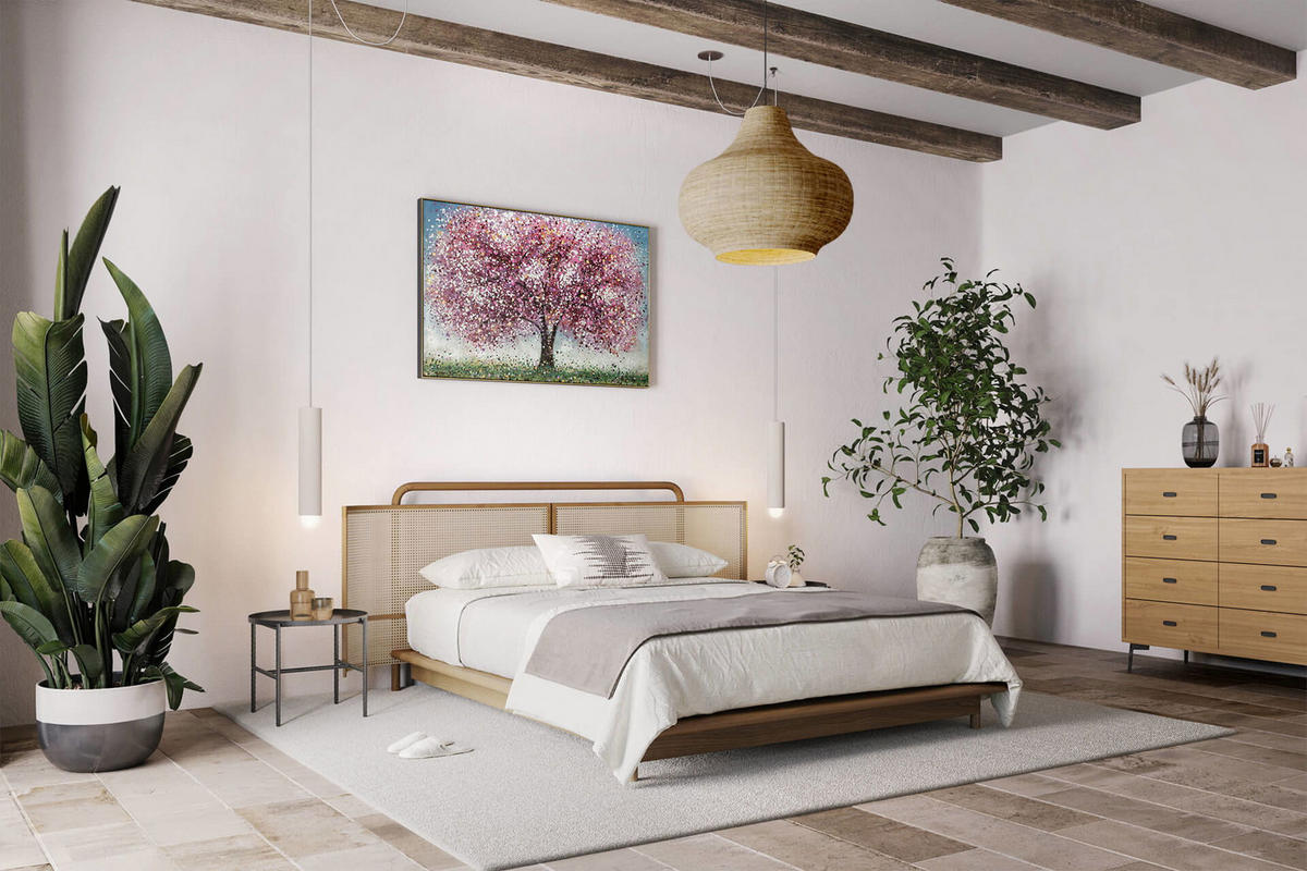 ÖLGEMÄLDE 120/80 cm - Blau/Pink, Holz/Textil (2.26/80cm) - KUNSTLOFT