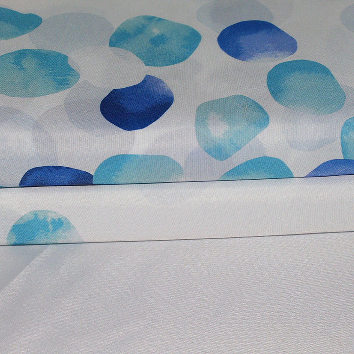 DUSCHVORHANG Polyester maschinenwaschbar mit Saum beschwert und Haken Badewanne für Badezimmer Muster Blasen - Blau, Textil (180/200cm) - MCBOSON