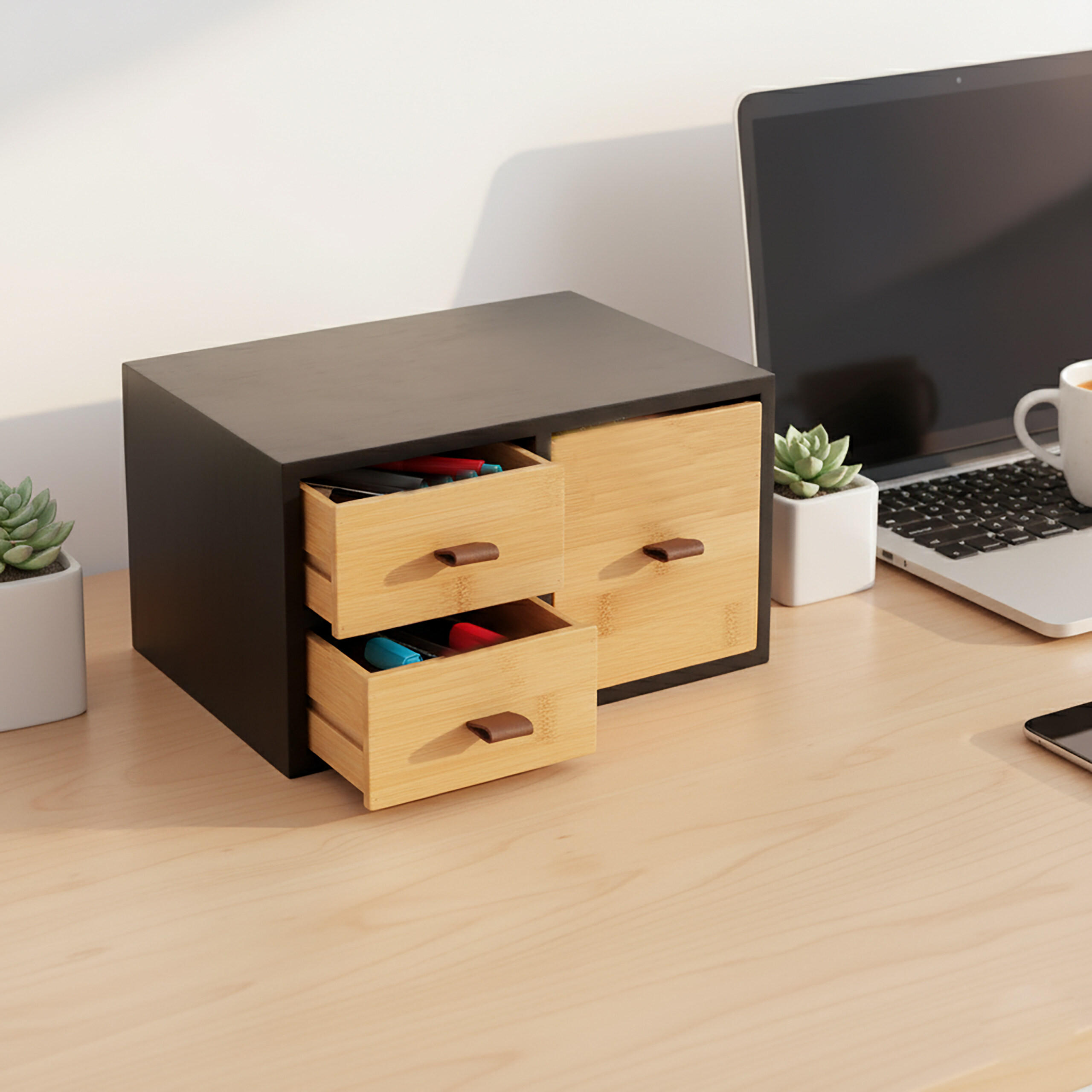 SCHUBLADENBOX - Multicolor, Holz/Holzwerkstoff (20/25/15cm) - Relaxdays