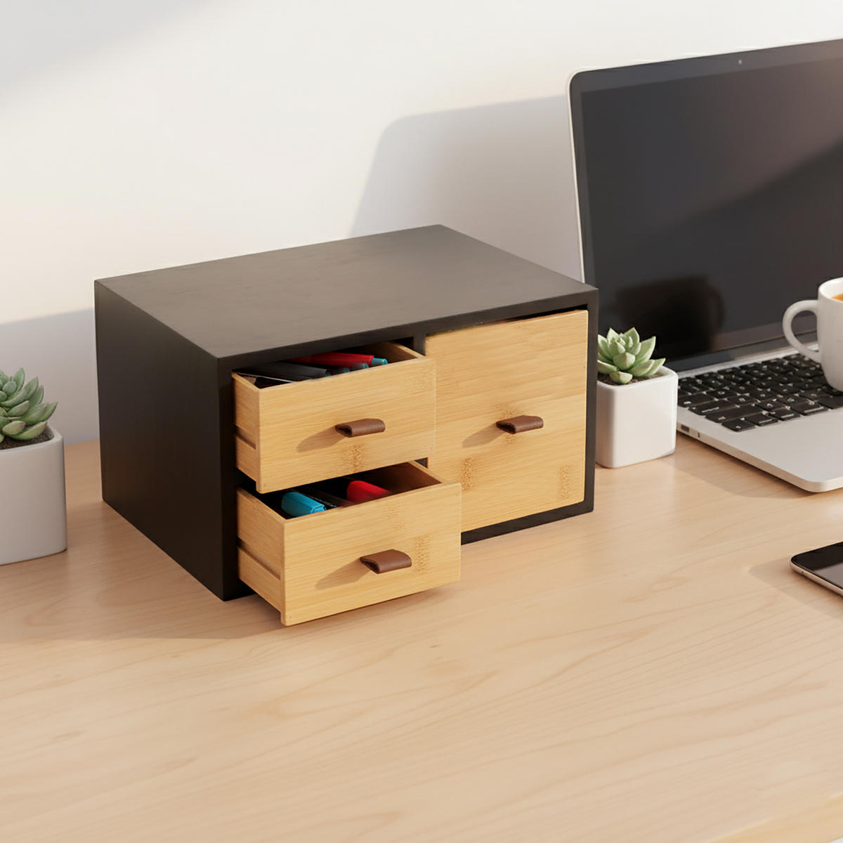 SCHUBLADENBOX - Multicolor, Holz/Holzwerkstoff (20/25/15cm) - Relaxdays