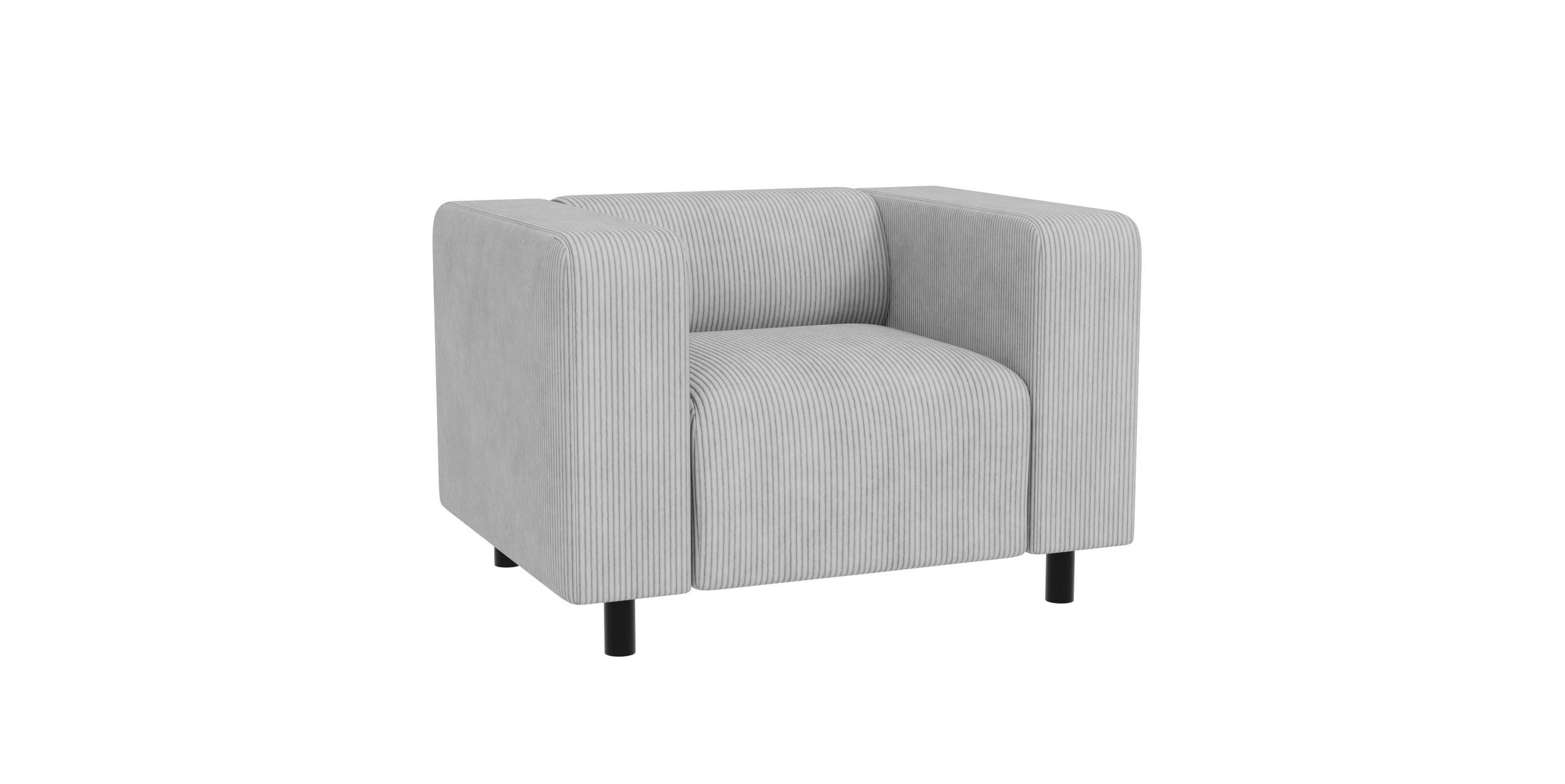 S-Style Sessel Hellgrau 95x65x80 cm