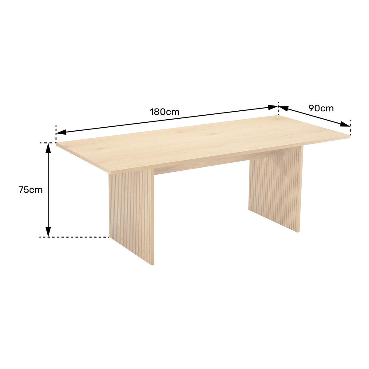 TISCH Alma 180/90/75 cm - Braun, Holzwerkstoff (180/90/75cm) - Happy Garden