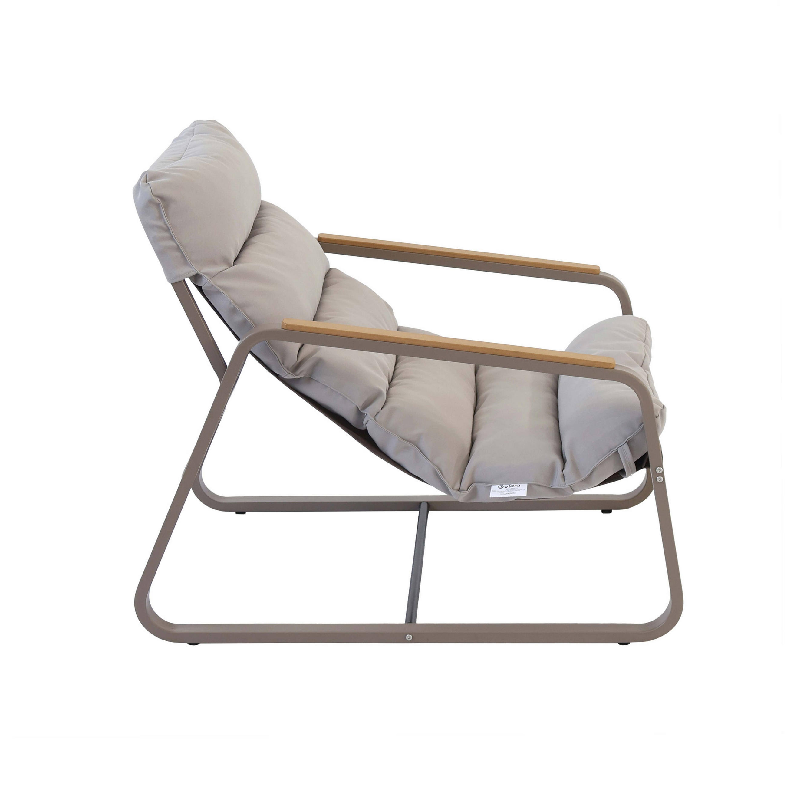 Thumbnail - Oviala Garten-Relaxsessel, Taupe, Textil, Rechteckig, 72x77x91 cm, Gartenmöbel, Gartenstühle, Gartenstühle