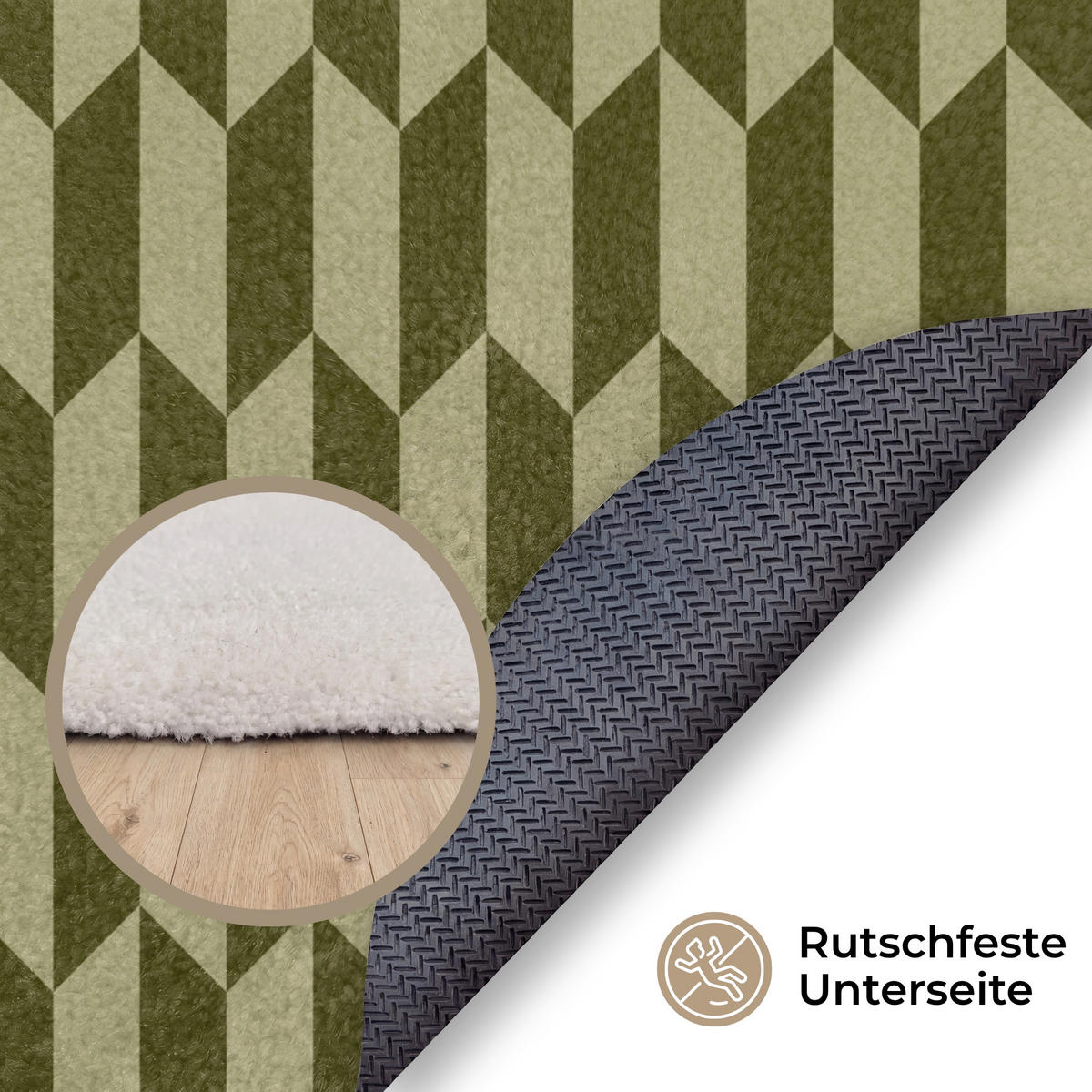 KOBERCE - Vzor - abstraktný - zelený - lietadlá - 90x90 cm - olivovozelená, textil/plast (90/0.4cm) - OnlyWow