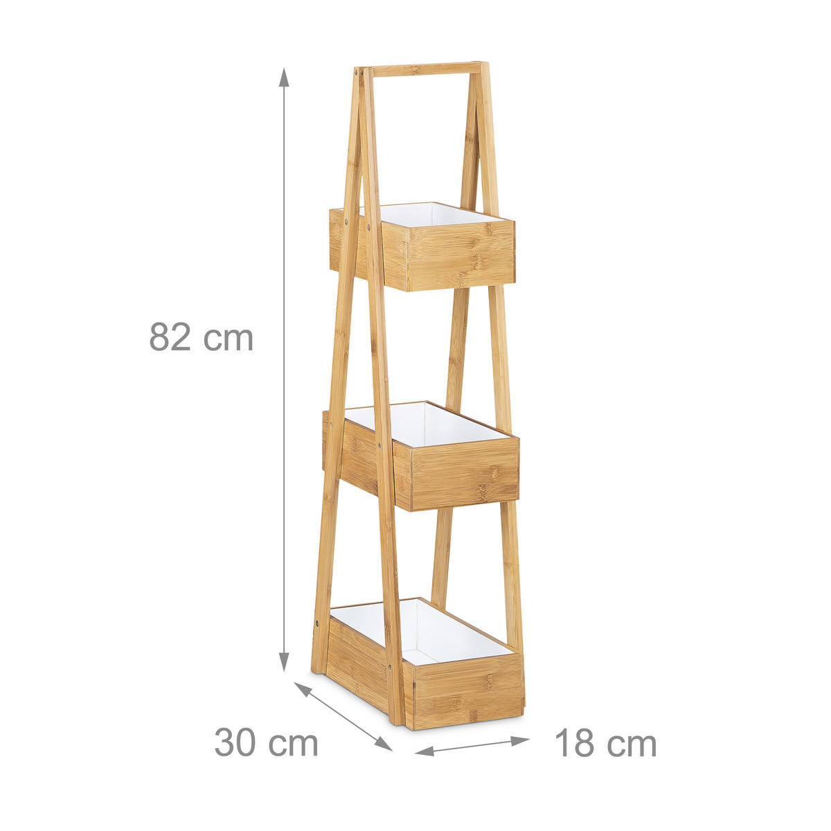 BADREGAL - Hellbraun, Holz (30/82/18cm) - Relaxdays