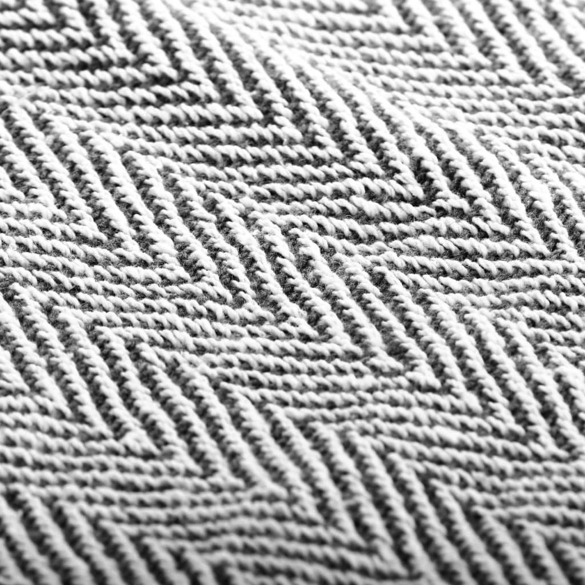 ÜBERWURF Baumwolle Fischgrätenmuster 160/210 Cm Marineblau - Blau, Textil (160/210cm) - vidaXL