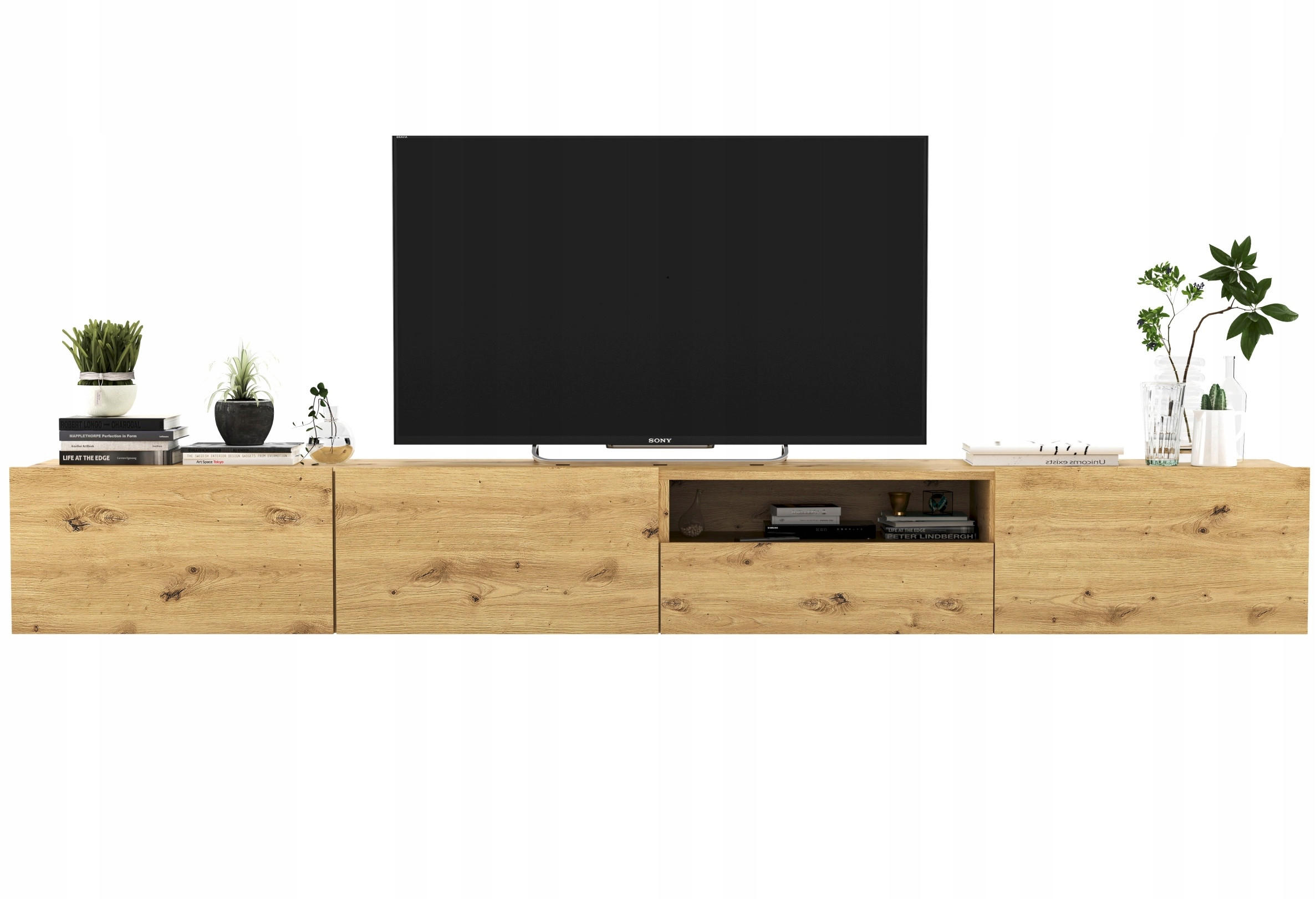 Meble Lindner SADA 2 TV stolků Enjoy Dub Artisan 240 cm se zásuvkou