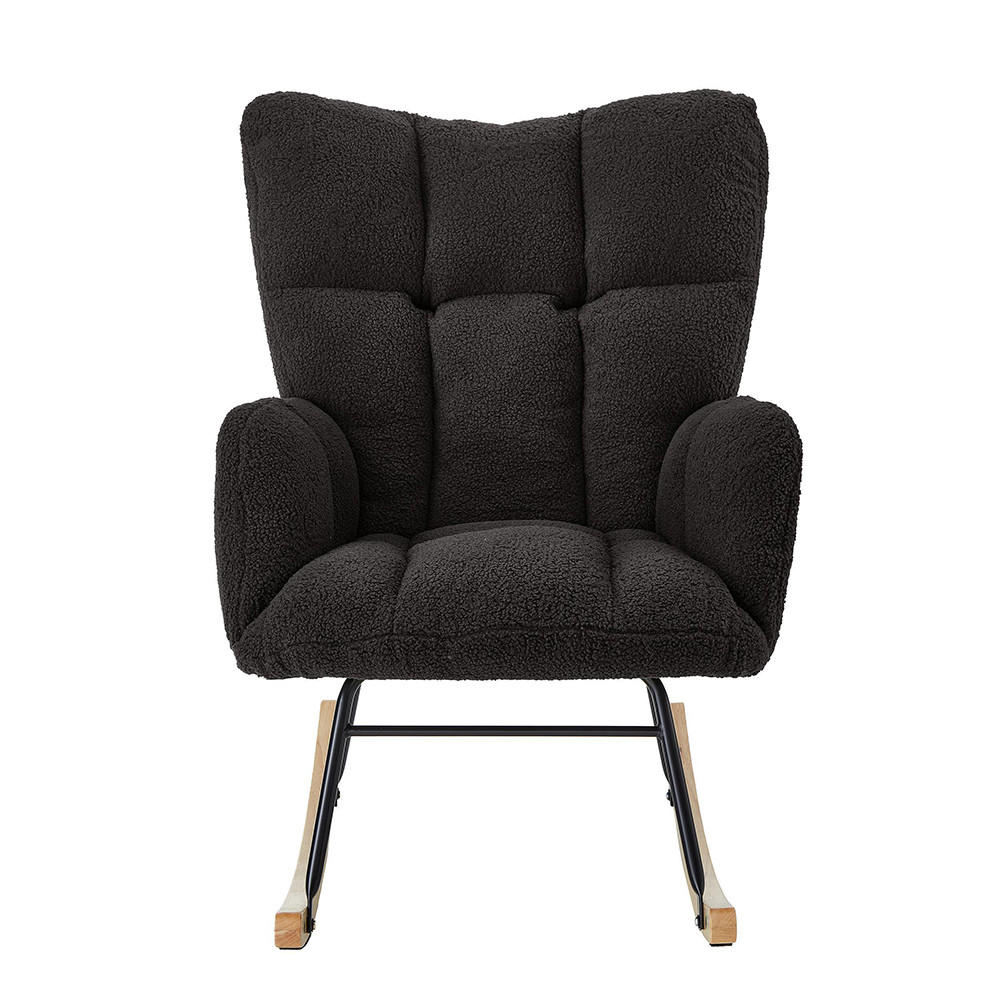 SCHAUKELSTUHL 69×89×101 CM, Skandinavisches Design, Dunkelgrau - Dunkelgrau, Textil (89/101/69cm) - KOMHTOM