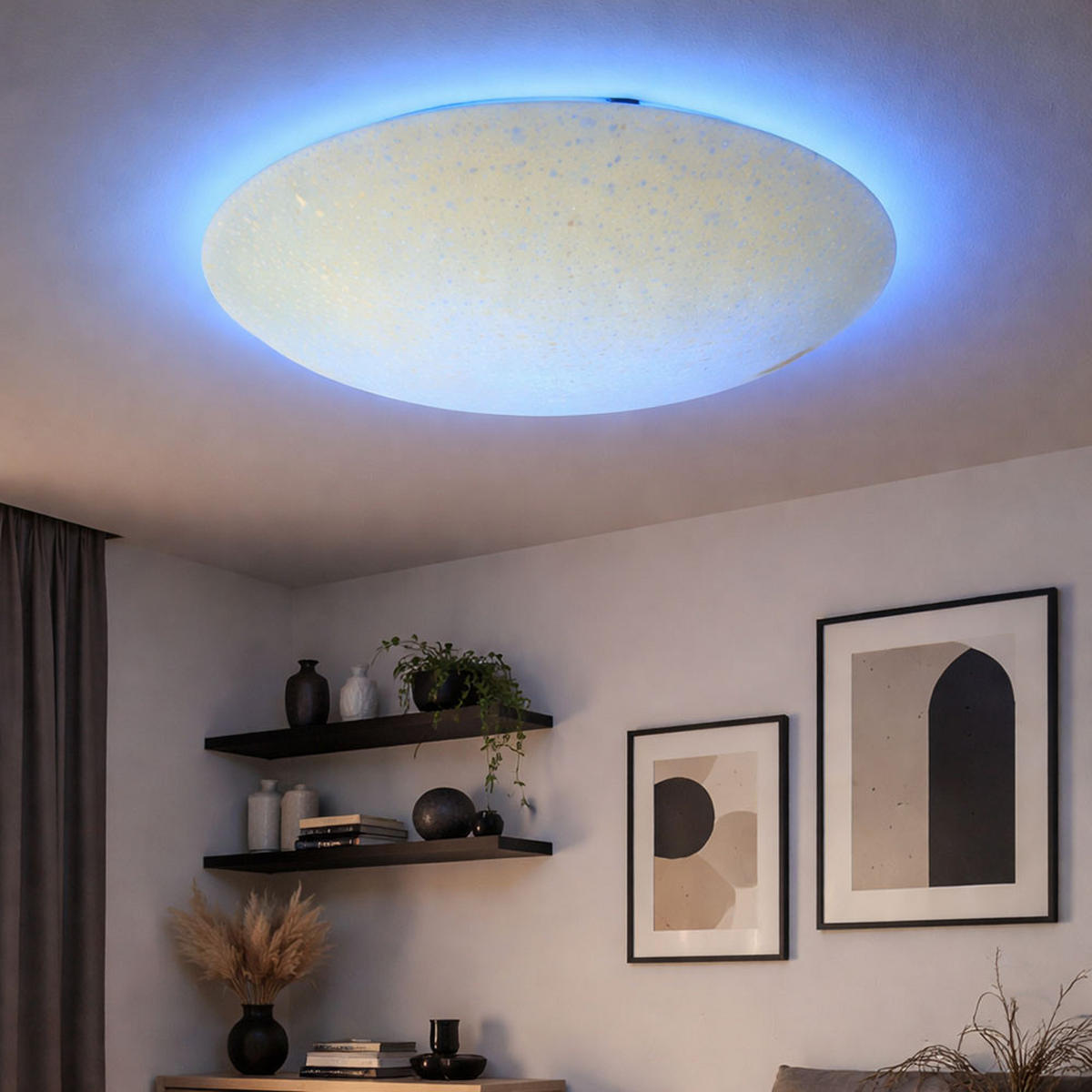 LED DECKENLEUCHTE Gelb RGB Design - Gelb, Glas (39.5/39.5/8cm)