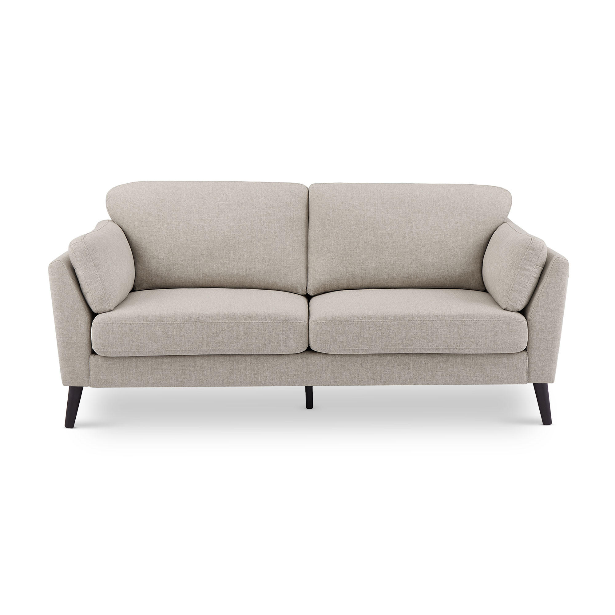 SOFA 2-Sitzer Maja Skandinavisches aus beigem Stoff - Beige/Dunkelbraun, Holz/Holzwerkstoff (195/86/80cm) - Sicaan