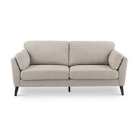 2-SITZER-SOFA Maja Skandinavisches aus beigem Stoff - Beige/Dunkelbraun, Holz/Holzwerkstoff (195/86/80cm) - Sicaan