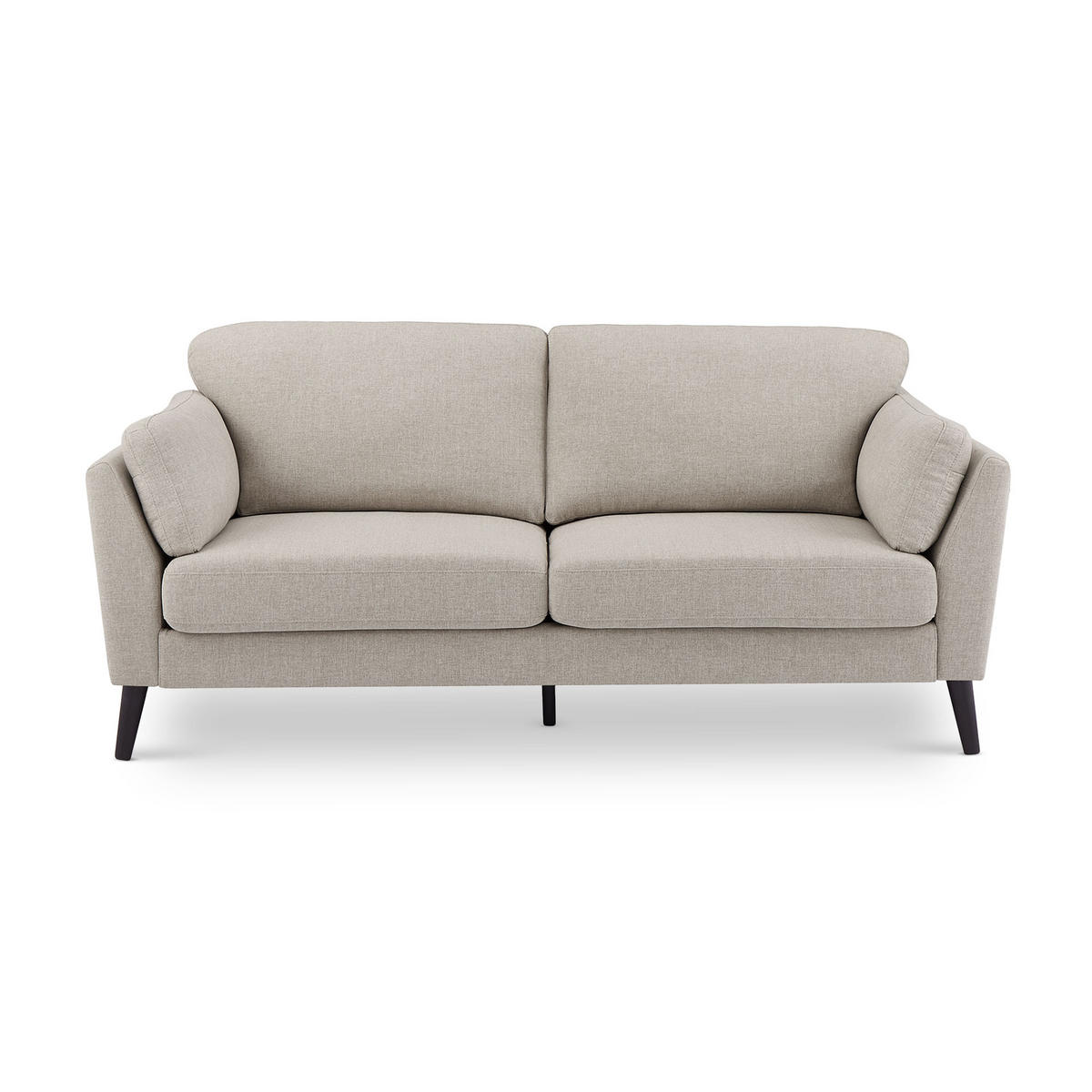 2-SITZER-SOFA Maja Skandinavisches aus beigem Stoff - Beige/Dunkelbraun, Holz/Holzwerkstoff (195/86/80cm) - Sicaan