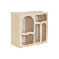 WANDKONSOLE mit 5 Fächern - Marmor-Optik Beige - LUELA - Beige, Holz (80/74/37cm) - Vente-Unique