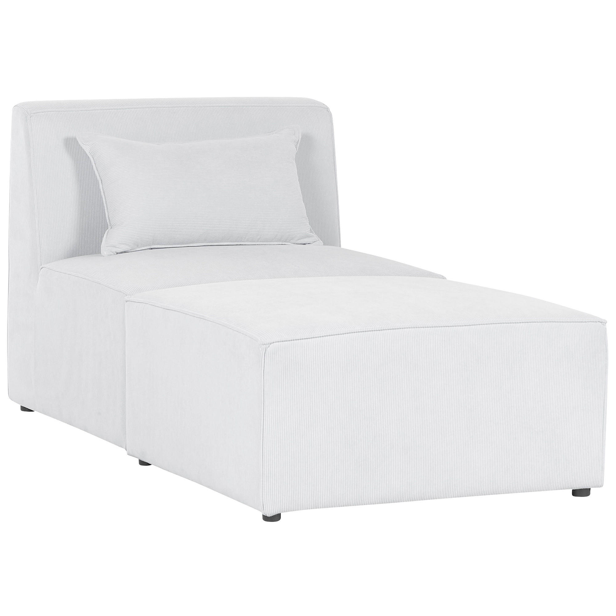 CHAISELOUNGE Cord cremeweiß Lemvig - Weiß, Textil (83/41/166cm) - Beliani