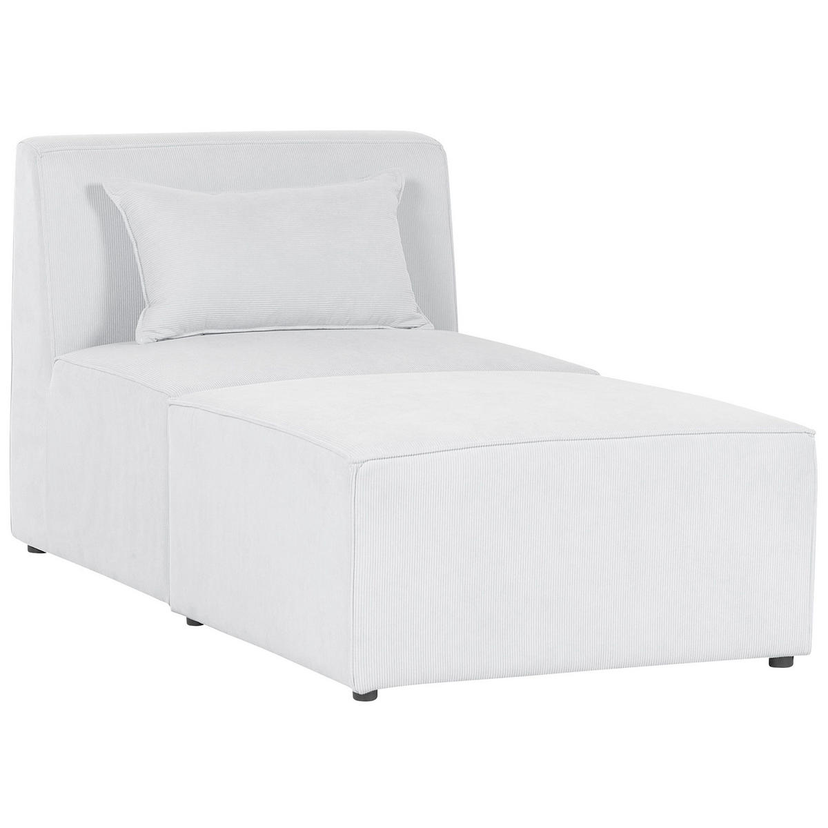 CHAISELOUNGE Cord cremeweiß Lemvig - Weiß, Textil (83/41/166cm) - Beliani