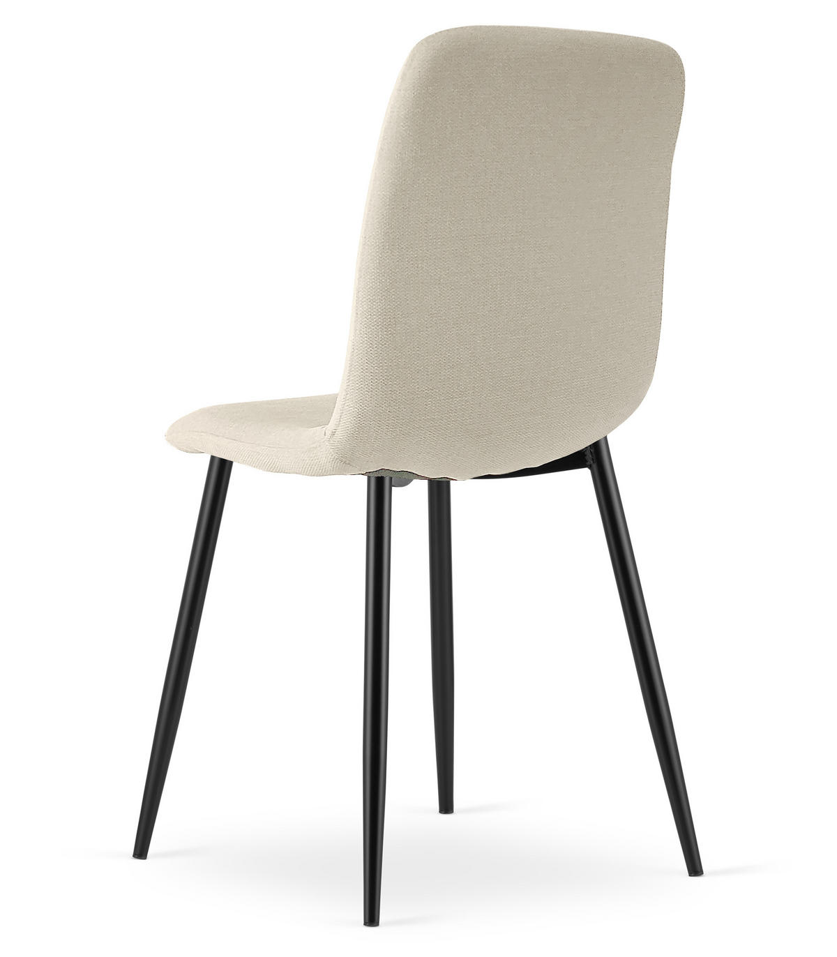 ESSZIMMERSTUHL RIFT beiger Sitz, schwarze Beine - Beige/Schwarz, Textil (46/87/55cm) - Valora