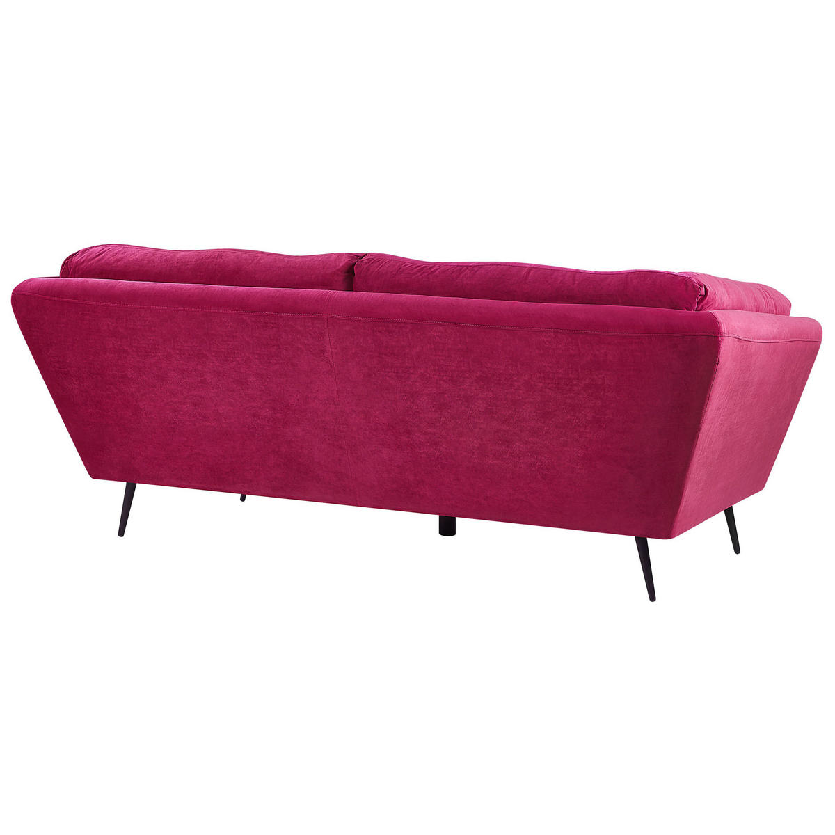 3-SITZER-SOFA Samtstoff Burgunderrot Lenvik - Dunkelrot, Textil (210/75/90cm) - Beliani