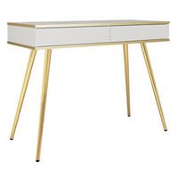 KONSOLENTISCH 100 cm Rodi mit Schublade, Weiß + Gold - Goldfarben/Weiß, Holz (102/80/50cm) - Emporius