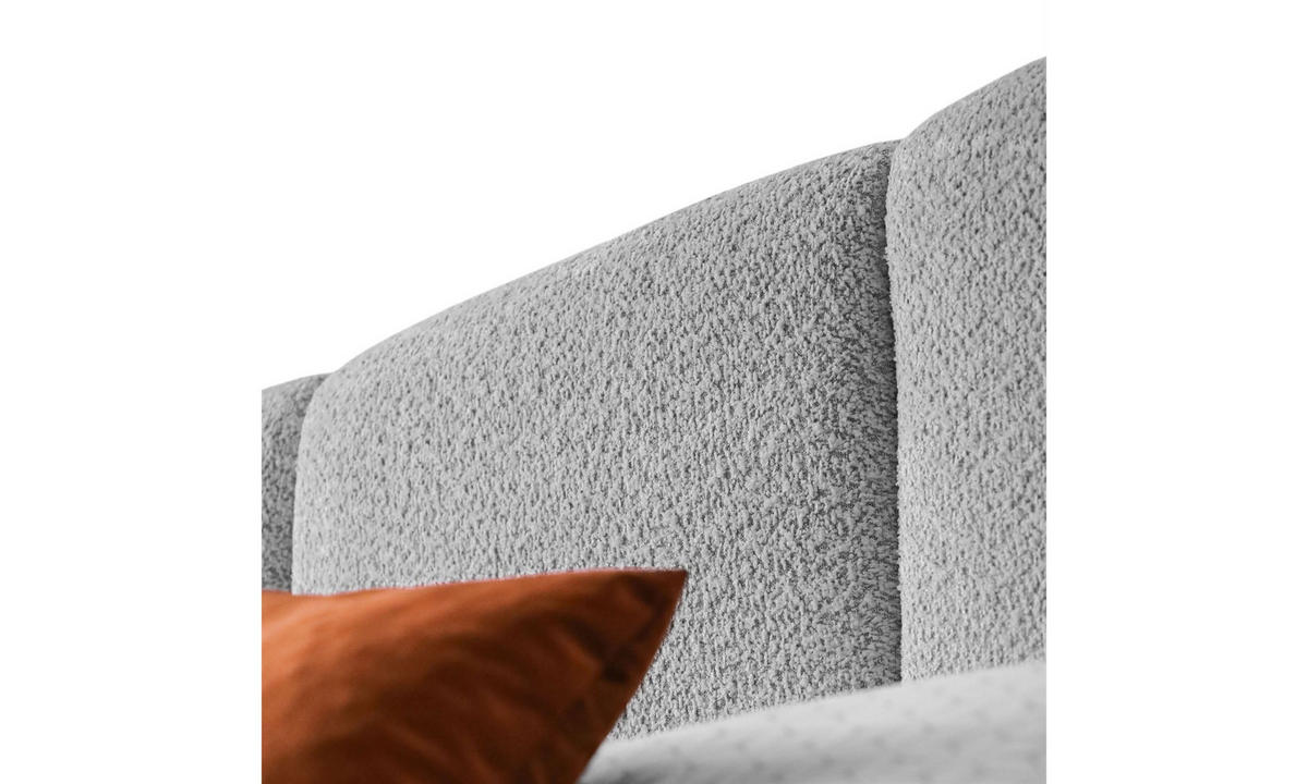 POLSTERBETT ELENA 140x200 cm Hellgrau (Anthology 15), 34 Holzlatten, Kopfteil 108 cm - Grau, Textil (140/200cm) - Lookway
