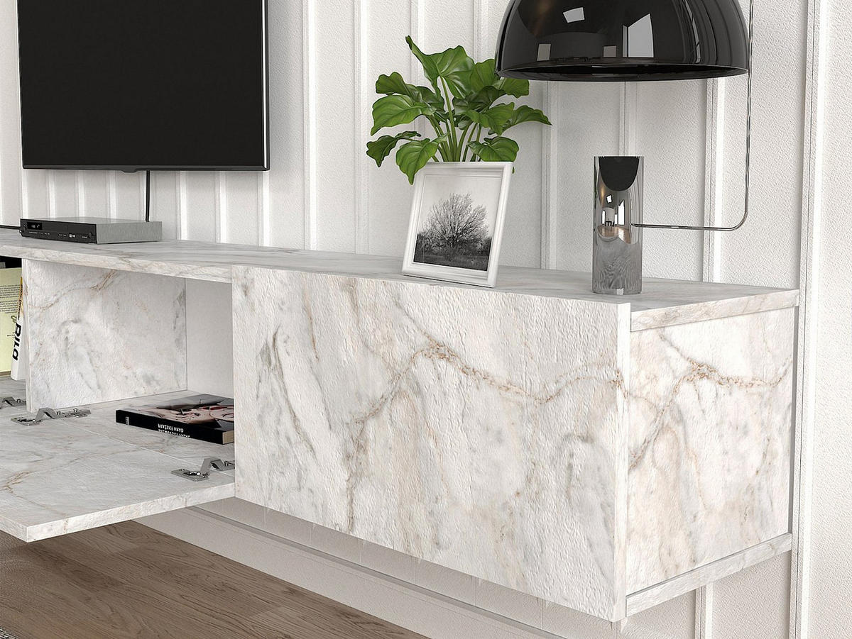 TV-HÄNGESCHRANK - 180 cm x 29.5 cm - holz - weiß Vikila - Weiß, Holz (180/29.5/29.5cm) - Vente-Unique