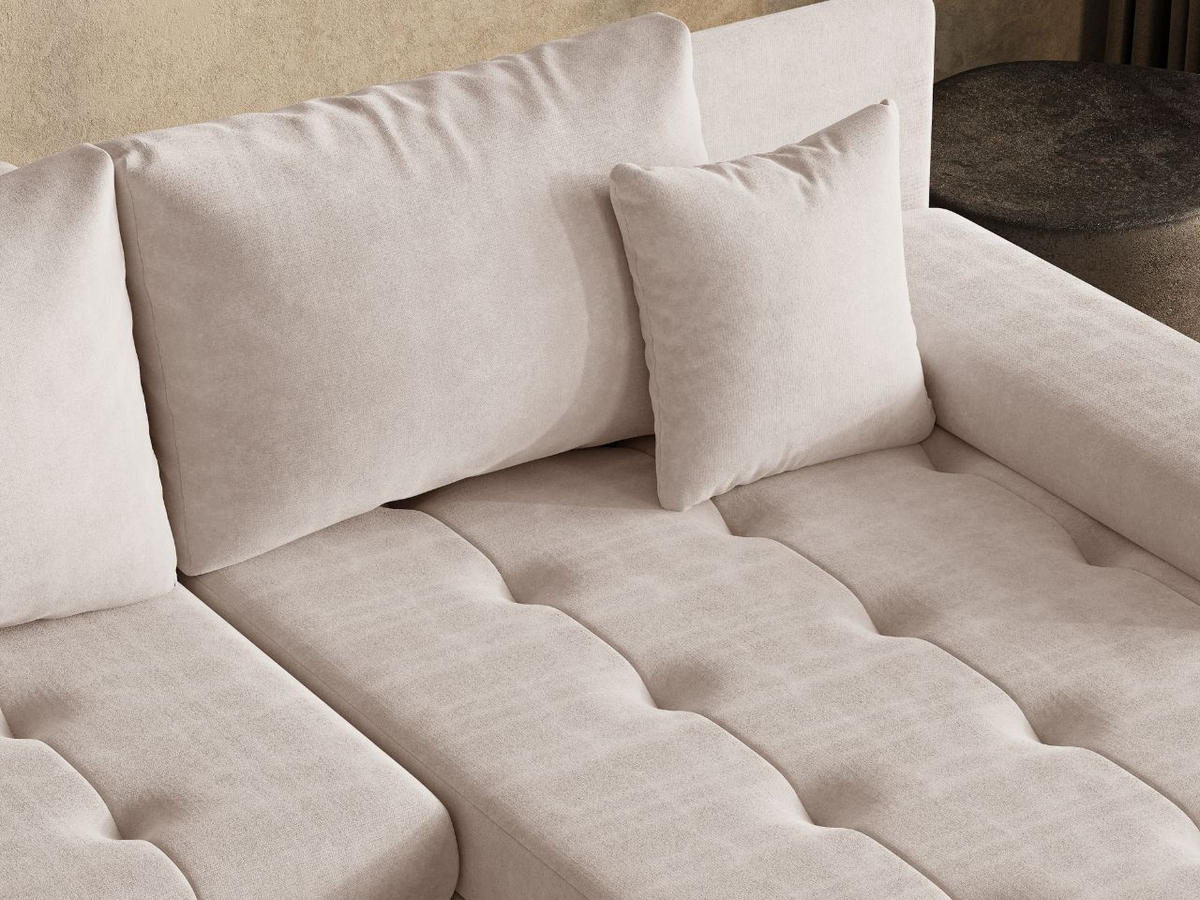 ECKSOFA Sonia Beige - Beige/Silberfarben, Holz/Textil (310/210cm) - Graingold