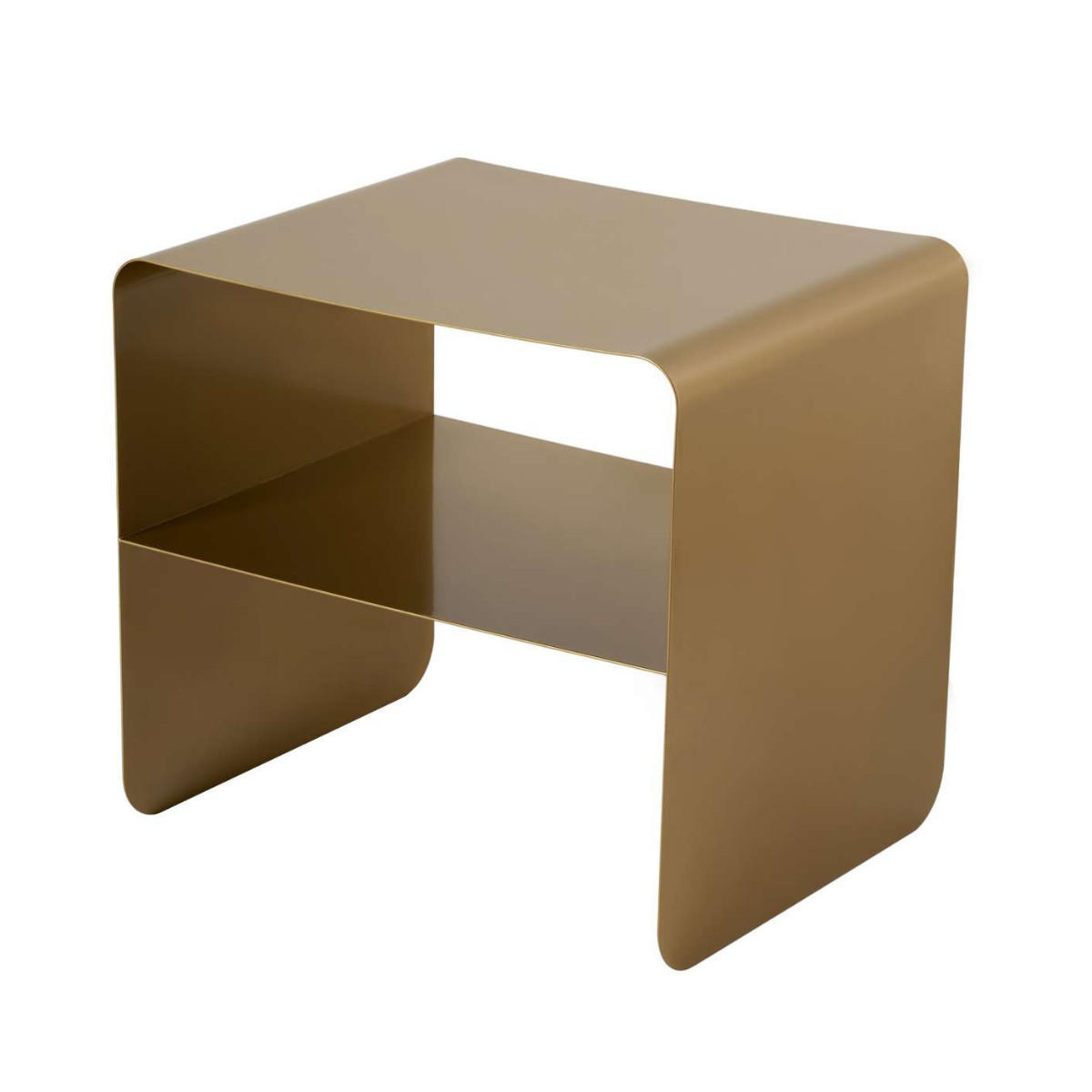 BEISTELLTISCH mit offenem fach 52/45/56 cm - Goldfarben, Metall (60/52/56cm) - Calicosy