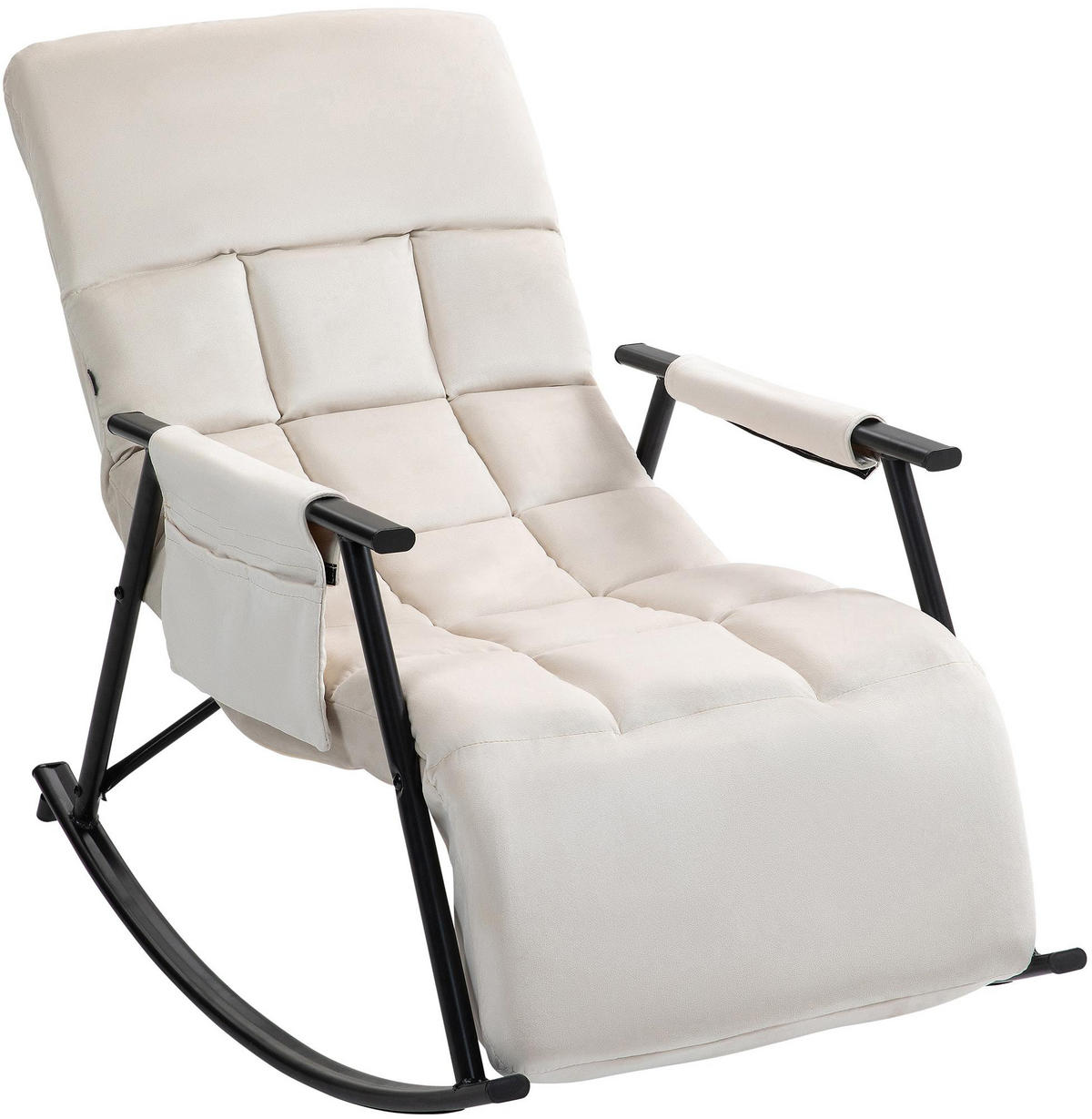 SCHAUKELSTUHL Samt creme - Creme, Textil/Metall (61/66/100cm) - CLP