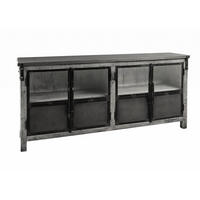 SIDEBOARD Mango 180x40x90 grau lackiert HEAVY INDUSTRY #150 - Grau, Holz (180/90/40cm) - Massivmoebel24