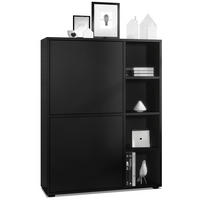 HIGHBOARD Cuba Türen in Schwarz matt - Schwarz, Holzwerkstoff (79/105.5/35.5cm) - Vladon