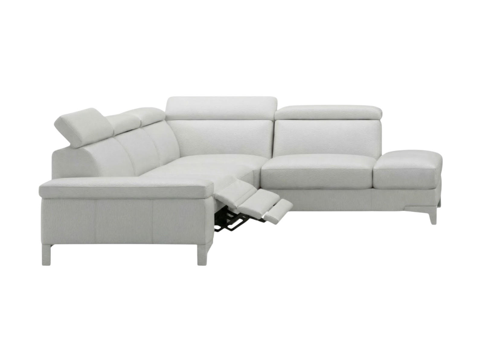 ECKSOFA Talisman Echtleder mit 1 x Relaxfunktion Weiß - Weiß, Leder/Metall (271/224cm)