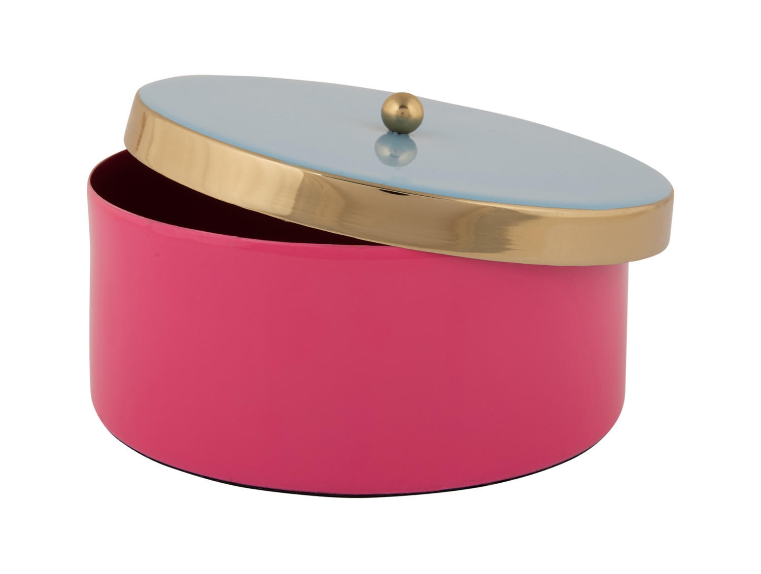 AUFBEWAHRUNGSBOX Double Funky 16/16/6 cm - Pink, Metall (16/6cm) - Present Time