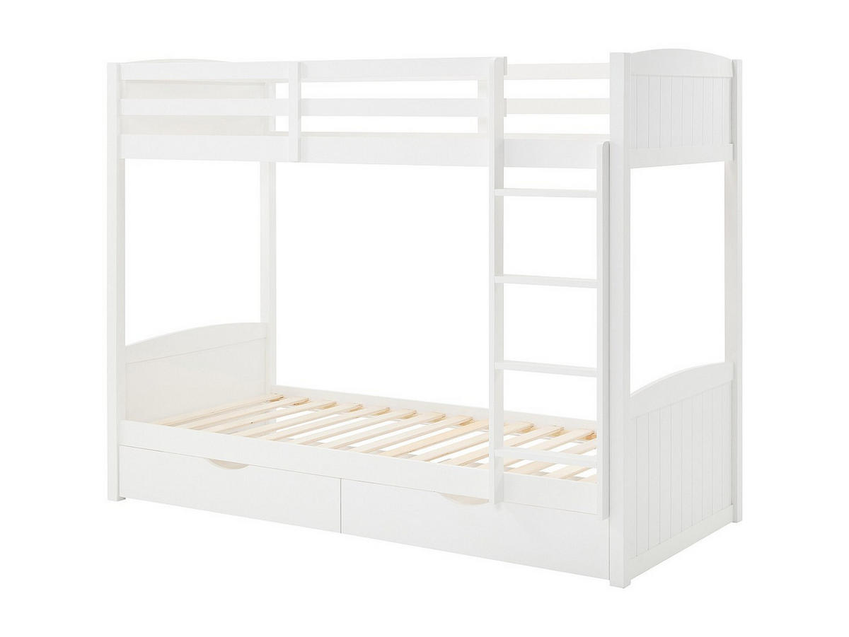 ETAGENBETT - 2 Personen - holz - weiß Limodara - Weiß, Holz (90/200cm) - Vente-Unique
